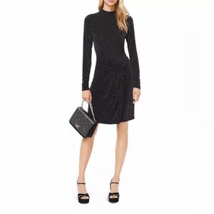 Michael Kors Metallic Stretch Twist-Front Dress